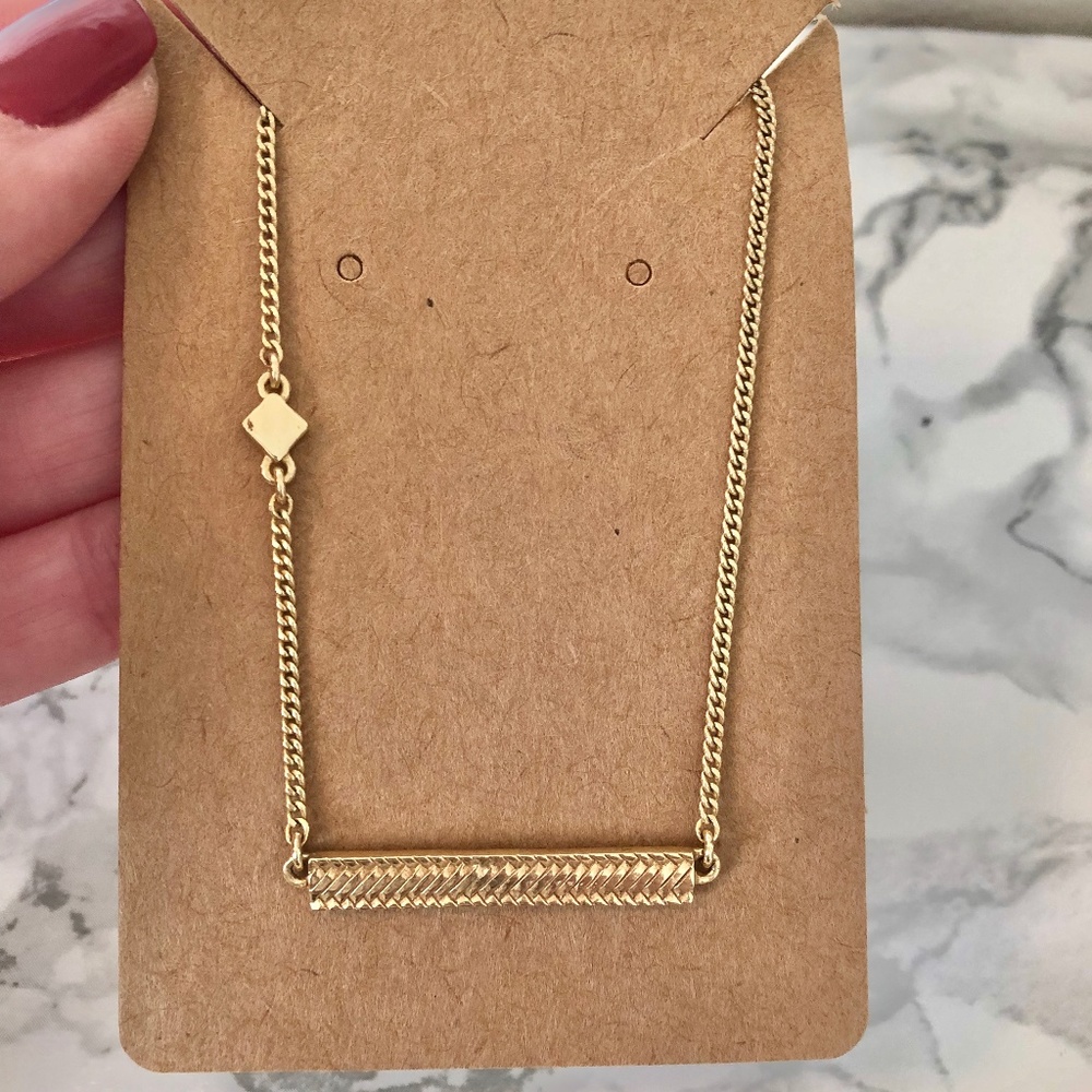 Reversible Basket Weave Bar Necklace